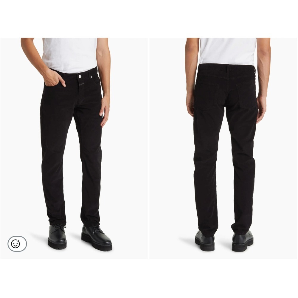 Closed Mens Unity Slim Fit Cotton Stretch Corduroy Pants Black Size 34